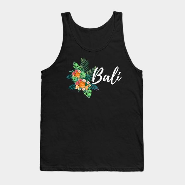 Floral Bali White Tank Top by TheBossBabe